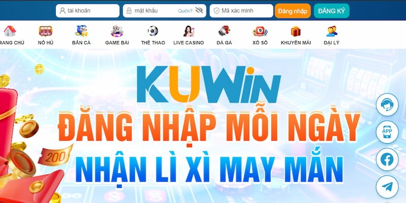 Kuwin - Bấm đăng nhập đều đặn được lì xì theo ngày